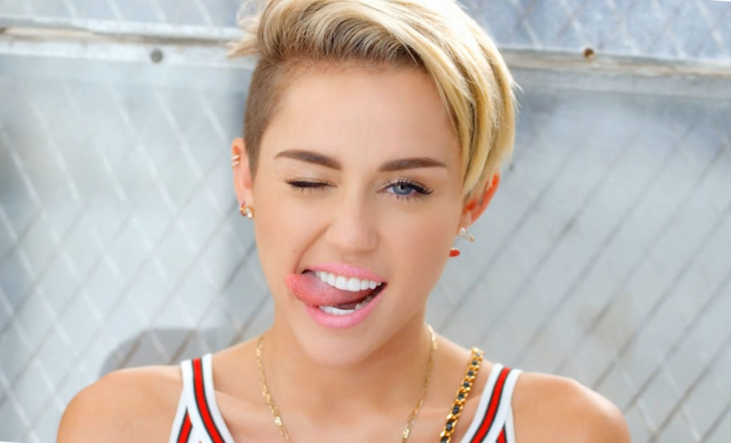 Miley Cyrus winking